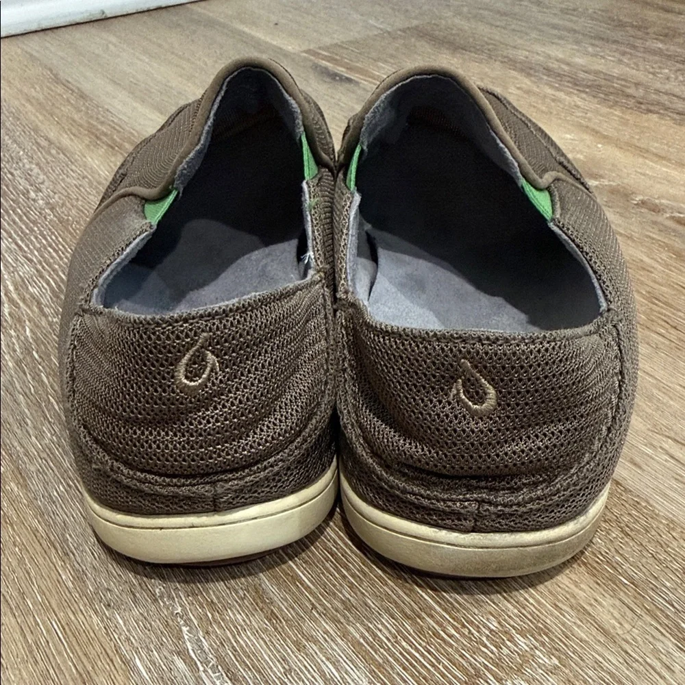 OluKai Mens Dark Brown Mesh Slip-On Loafers Size 9